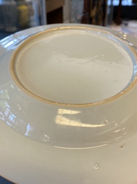 A Chinese famille rose 'Calcutta Tiger Hunt' plate, Qianlong