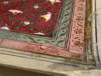 Indian school miniature: 'Audience with Maharaja Ranjit Singh', opaque pigments heightened with gold on paper, 19th C.