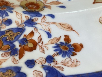 A pair of large Chinese verte-Imari 'Governor Duff' dishes, Yongzheng