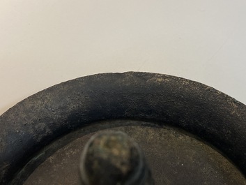 Een Romeinse bronzen 'sater' kom, wellicht 3/6e eeuw
