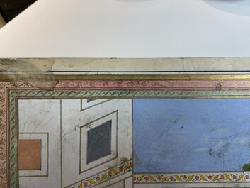 Indian school miniature: 'Audience with Maharaja Ranjit Singh', opaque pigments heightened with gold on paper, 19th C.