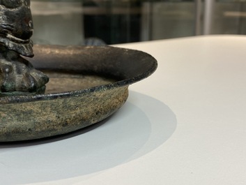 Een Romeinse bronzen 'sater' kom, wellicht 3/6e eeuw