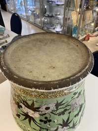 A large Chinese 'Dayazhai' green-ground vase and cover, 19th C.