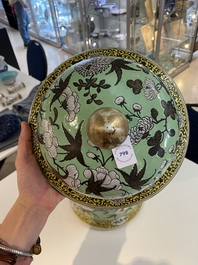 A large Chinese 'Dayazhai' green-ground vase and cover, 19th C.