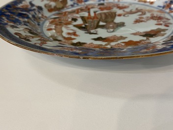A pair of Chinese verte-Imari 'Governor Mc Duff' plates, Yongzheng