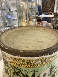 A large Chinese 'Dayazhai' green-ground vase and cover, 19th C.