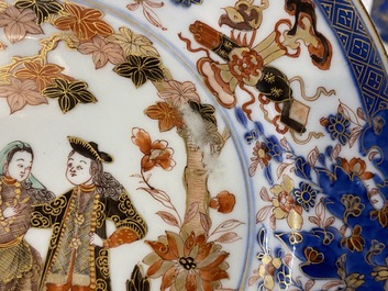 A pair of Chinese verte-Imari 'Governor Mc Duff' plates, Yongzheng