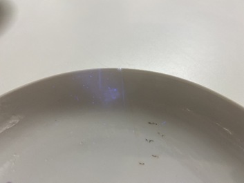 A fine Chinese famille rose eggshell porcelain plate with an immortal, Yongzheng