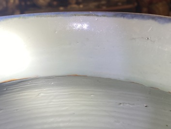 A Chinese blue and white 'mountainous landscapes' vase, Wanli