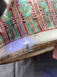 A Chinese famille rose vase with narrative design, 19th C.