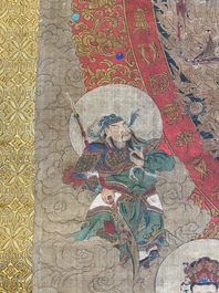 Chinese school: 'De 33-koppige Avalokitesvara', inkt en kleur op zijde, Qing
