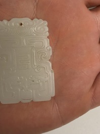 Un pendentif en jade blanche, Chine, Qing