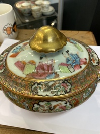 An extensive Chinese Canton famille rose dinner service, 19th C.