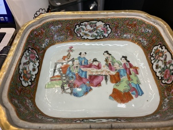 An extensive Chinese Canton famille rose dinner service, 19th C.
