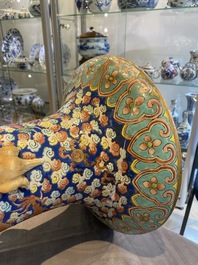 A pair of large Chinese famille rose 'dragon' vases, 19th C.