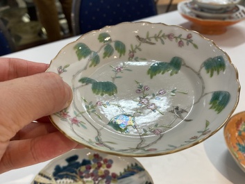 Three Chinese famille rose plates, Daoguang/Guangxu
