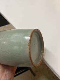 A Chinese Longquan celadon 'kinuta' vase, Southern Song