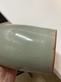 A Chinese Longquan celadon 'kinuta' vase, Southern Song
