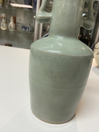 A Chinese Longquan celadon 'kinuta' vase, Southern Song