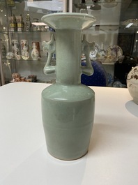A Chinese Longquan celadon 'kinuta' vase, Southern Song