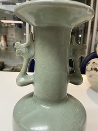 A Chinese Longquan celadon 'kinuta' vase, Southern Song