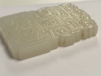 Un pendentif en jade blanche, Chine, Qing