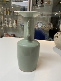 A Chinese Longquan celadon 'kinuta' vase, Southern Song