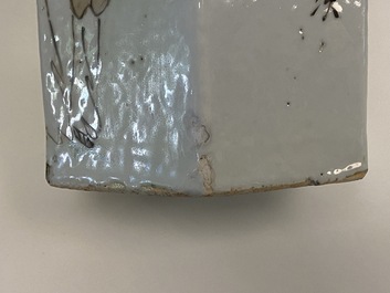 Three Chinese qianjiang cai hat stands, the left one signed Jiang Chaozong and dated 1897
