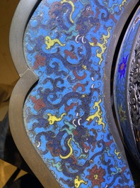 A large Chinese cloisonn&eacute; tripod censer and cover, 19th C.