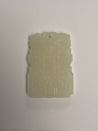 Un pendentif en jade blanche, Chine, Qing