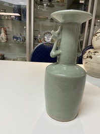 A Chinese Longquan celadon 'kinuta' vase, Southern Song