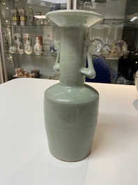 A Chinese Longquan celadon 'kinuta' vase, Southern Song