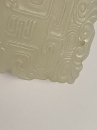 Un pendentif en jade blanche, Chine, Qing