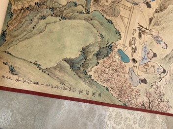 Li Qiujun (1899-1973): &lsquo;Lettr&eacute;s en temps de loisirs', encre et couleurs sur papier