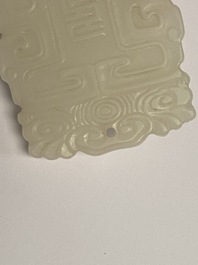 Un pendentif en jade blanche, Chine, Qing