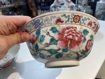 A pair of Chinese famille rose bowls for the Straits or Peranakan market, 19th C.
