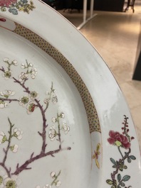 A Chinese famille rose dish with floral design, Qianlong