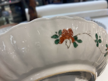 Three Chinese famille verte dishes and a bowl, Kangxi