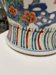 A Chinese famille rose vase with birds among blossoming branches, Qianlong