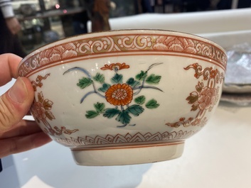 Three Chinese famille verte dishes and a bowl, Kangxi