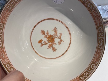 Three Chinese famille verte dishes and a bowl, Kangxi
