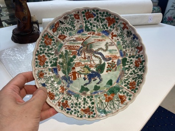 Three Chinese famille verte dishes and a bowl, Kangxi