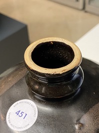 A Chinese black-brown-glazed russet-splashed jar, Henan kilns, Song
