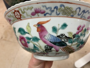 Four Chinese famille rose bowls for the Straits or Peranakan market, 19th C.