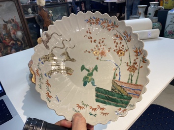 Three Chinese famille verte dishes and a bowl, Kangxi