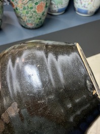 A Chinese black-brown-glazed russet-splashed jar, Henan kilns, Song