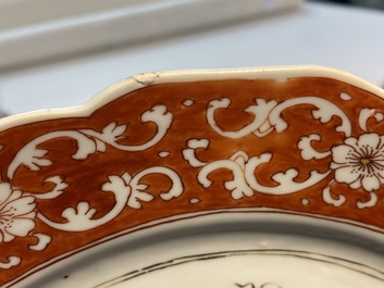 Three Chinese famille verte dishes and a bowl, Kangxi