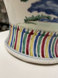 A Chinese famille rose vase with birds among blossoming branches, Qianlong