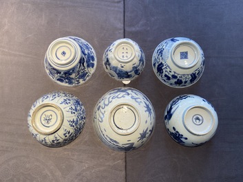 Zes Chinese blauw-witte kommen, Transitie periode en Kangxi
