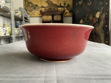 A Chinese monochrome sang de boeuf-glazed bowl, Qianlong